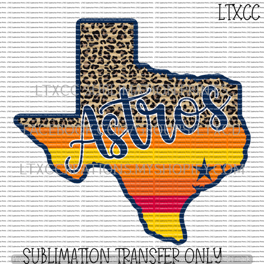 A S T R O S - TEXAS - LEOPARD PRINT -  SUBLIMATION PRINT TRANSFER