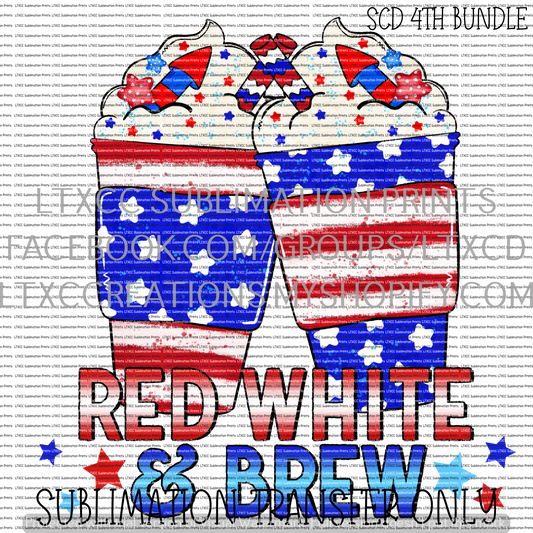 RED, WHITE, AND BREW -  SUBLIMATION PRINT TRANSFER