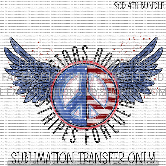 STARS AND STRIPES FOREVER -  SUBLIMATION PRINT TRANSFER