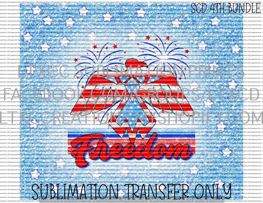 BLUE STAR FREEDOM -  TUMBLER PRINT SUBLIMATION PRINT TRANSFER