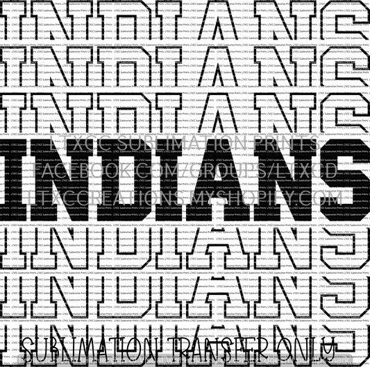 Indians - SUBLIMATION PRINT TRANSFER
