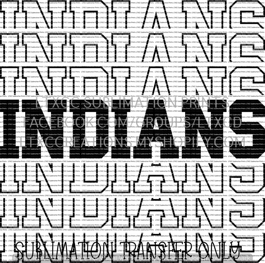 Indians - SUBLIMATION PRINT TRANSFER