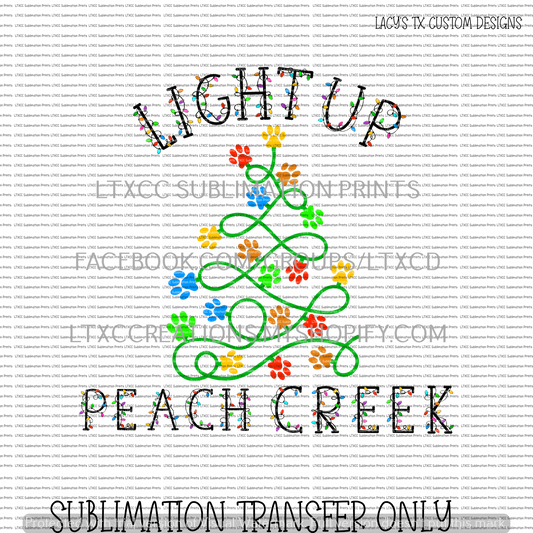 LIGHT UP PEACH CREEK - SUBLIMATION PRINT TRANSFER
