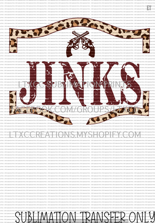 CODY JINKS LEOPARD PISTOLS - SUBLIMATION PRINT TRANSFER