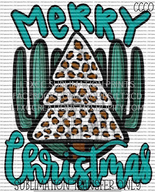 Merry Christmas Leopard Tree - SUBLIMATION PRINT TRANSFER
