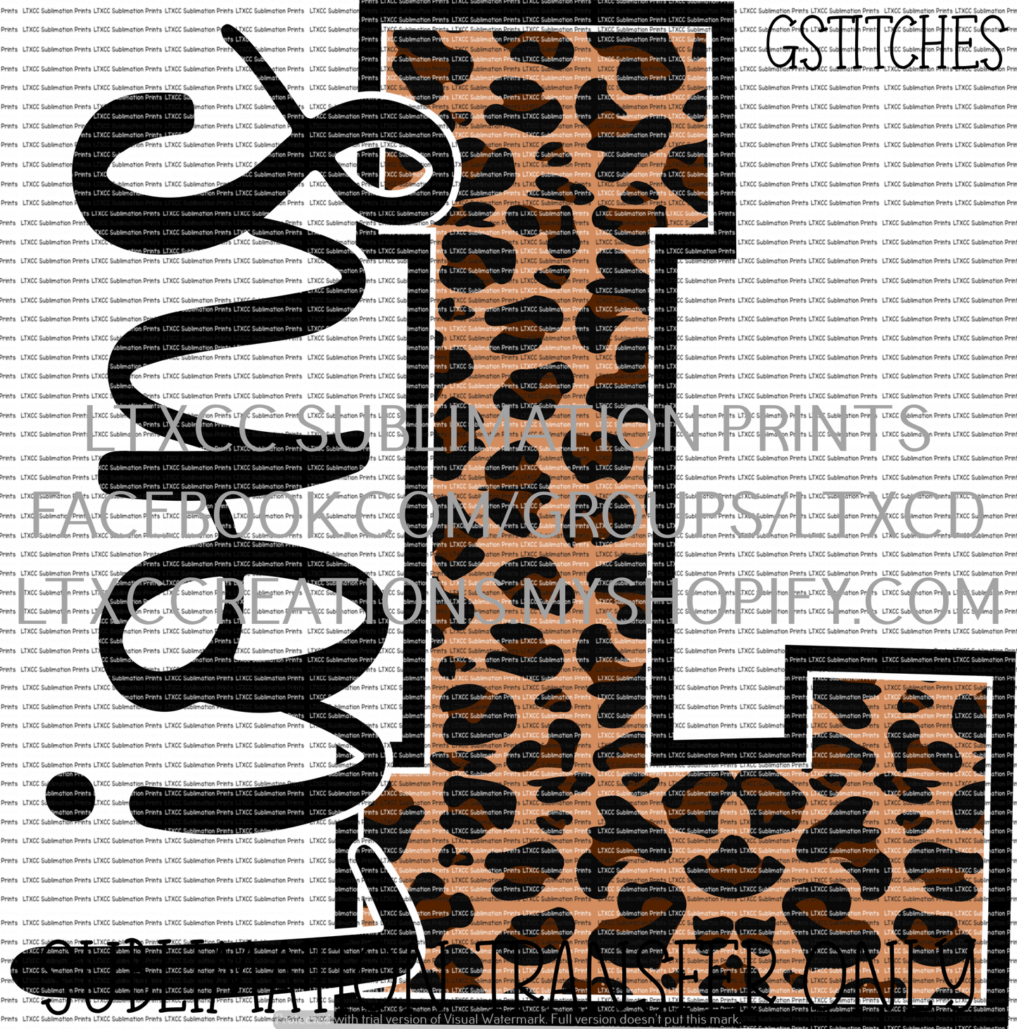 Lions Leopard - SUBLIMATION PRINT TRANSFER