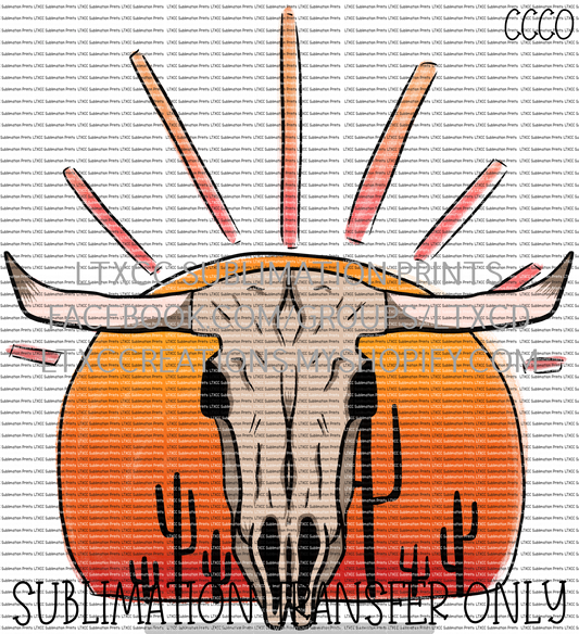 Longhorn Sunset - SUBLIMATION PRINT TRANSFER