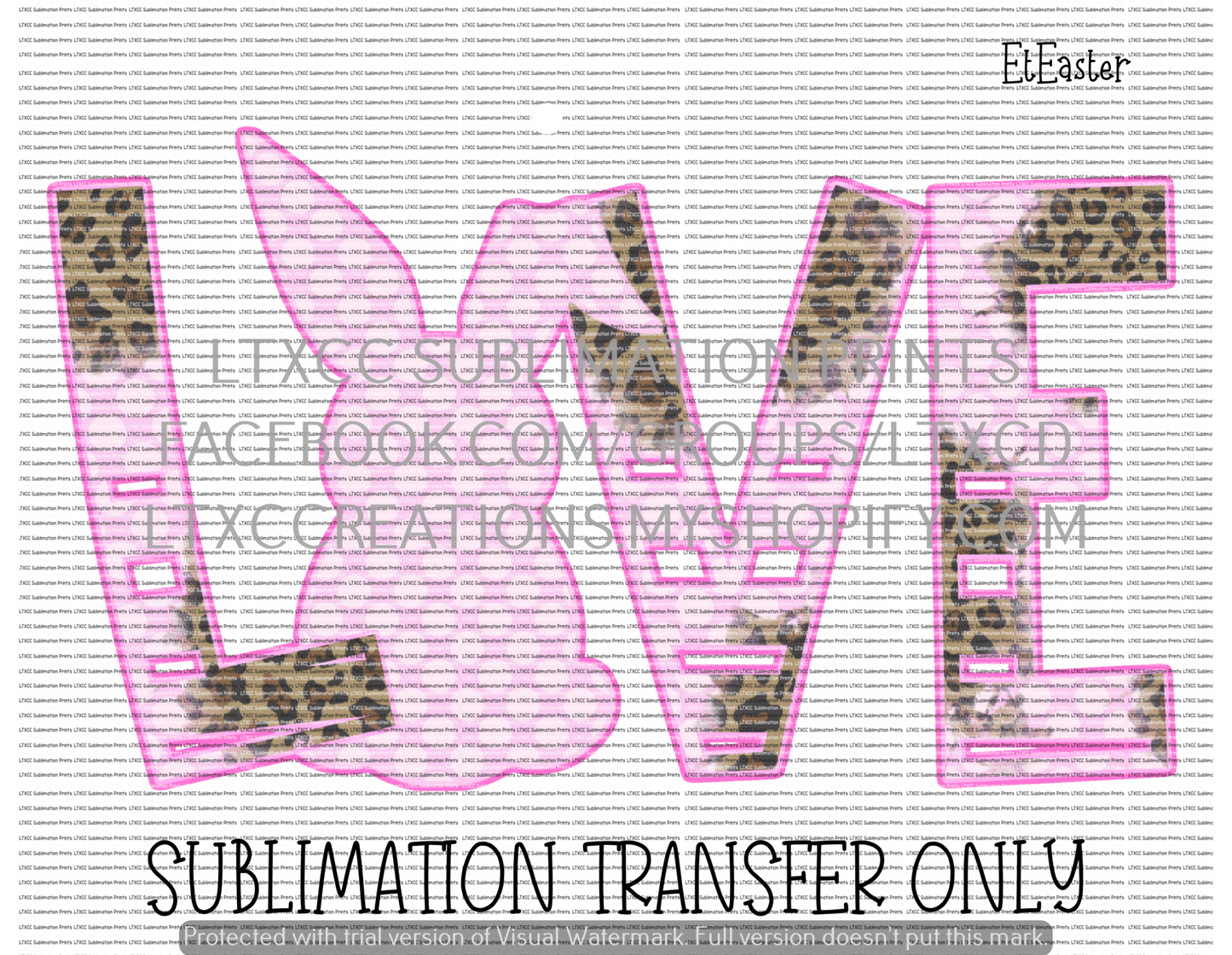 LOVE - SUBLIMATION PRINT TRANSFER