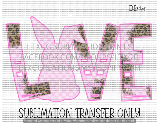 LOVE - SUBLIMATION PRINT TRANSFER