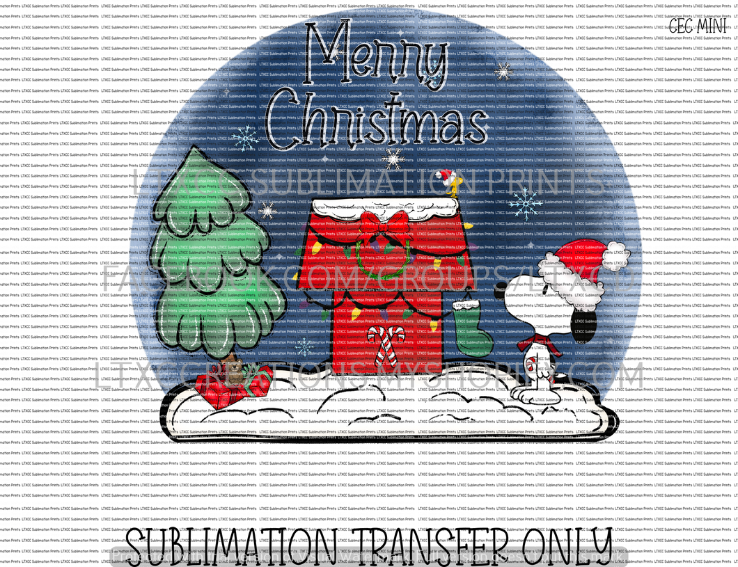 MERRY CHRISTMAS S N O O P Y - SUBLIMATION PRINT TRANSFER