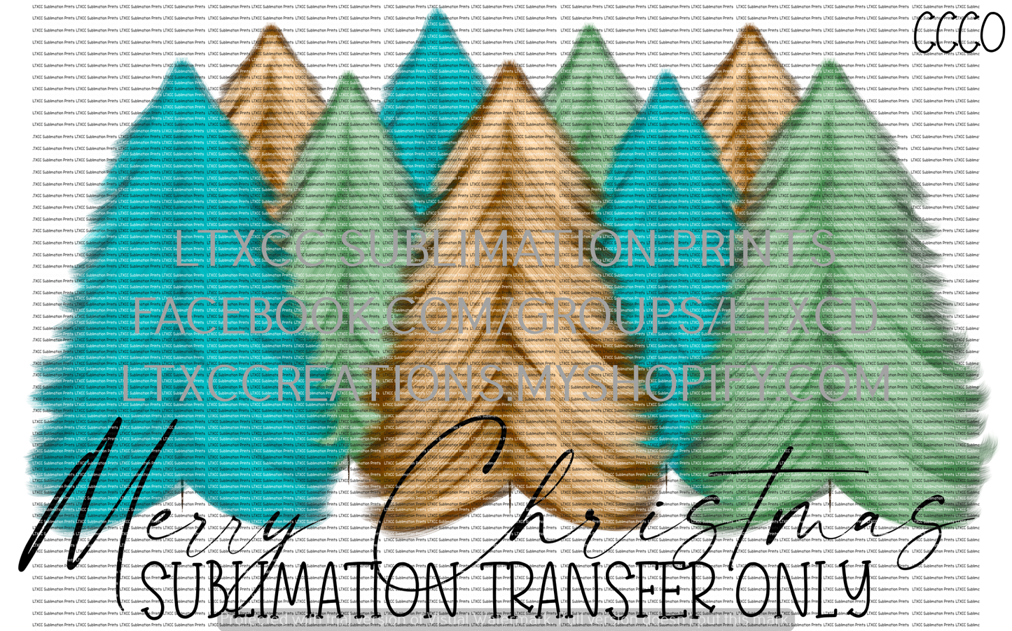 Merry Christmas Trees - SUBLIMATION PRINT TRANSFER