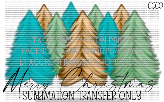 Merry Christmas Trees - SUBLIMATION PRINT TRANSFER