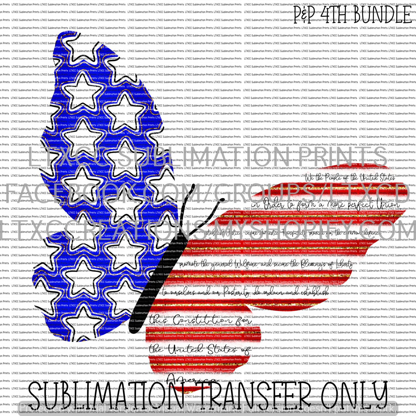 PREAMBLE BUTTERFLY -  SUBLIMATION PRINT TRANSFER