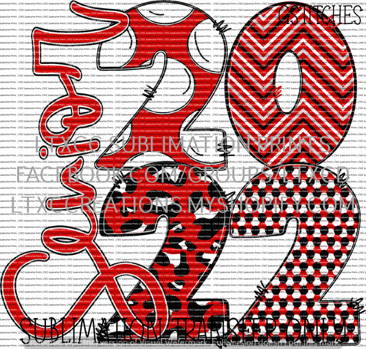 Senior 2022 Red Leopard - SUBLIMATION PRINT TRANSFER