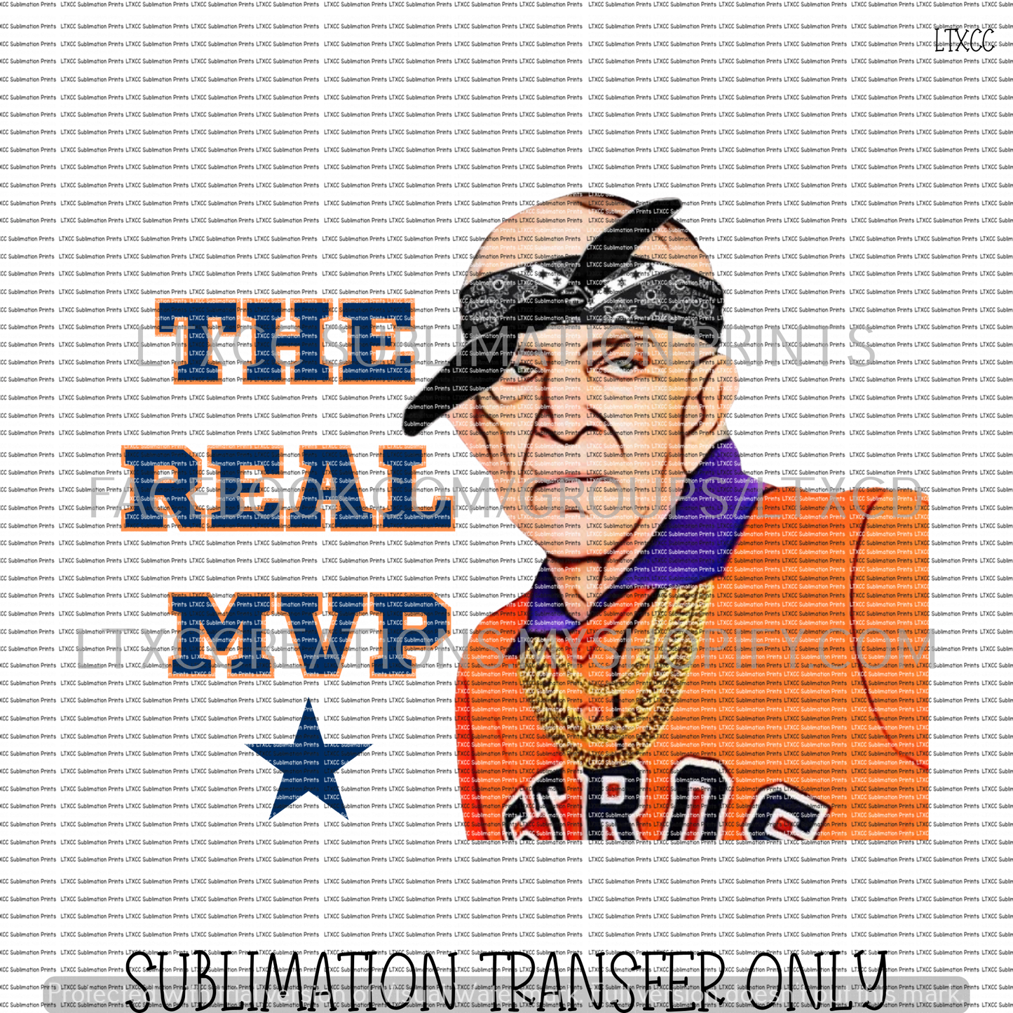 THE REAL MVP MATTRESS MACK A S T R O S -  SUBLIMATION PRINT TRANSFER