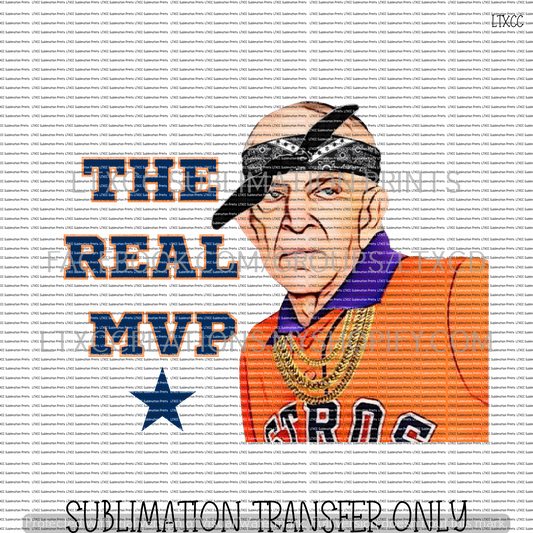 THE REAL MVP MATTRESS MACK A S T R O S -  SUBLIMATION PRINT TRANSFER