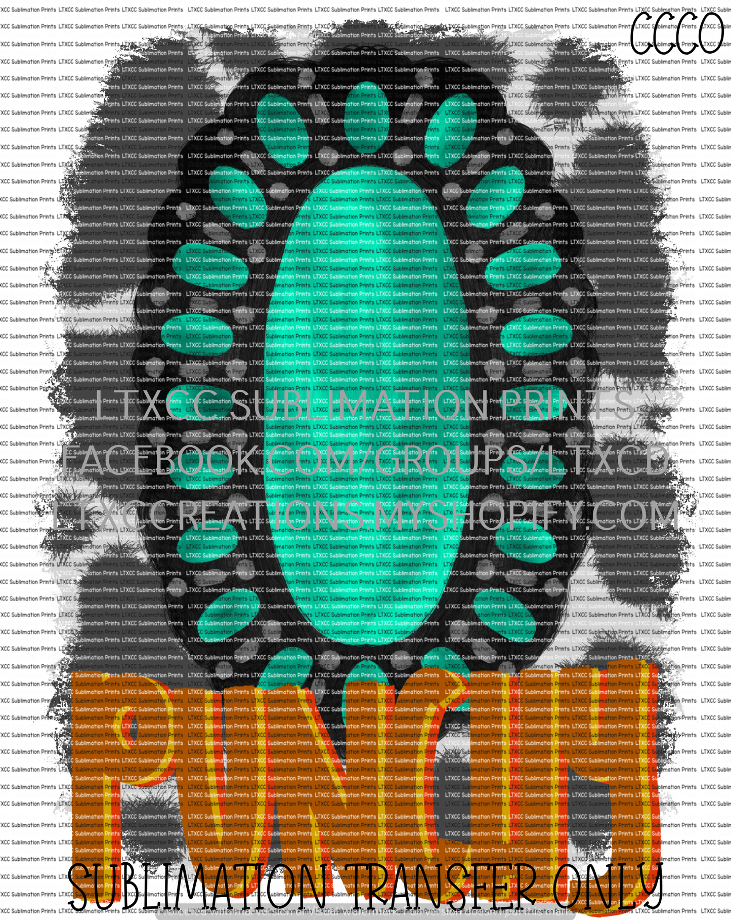 Turquoise Punchy - SUBLIMATION PRINT TRANSFER