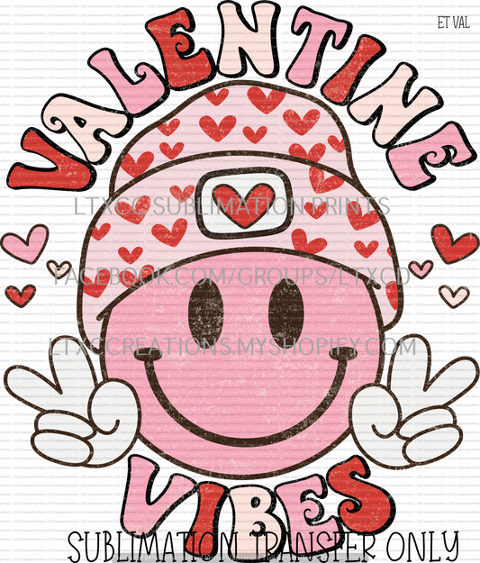 GRUNGE PINK VALENTINE VIBES - VALENTINE -  SUBLIMATION PRINT TRANSFER