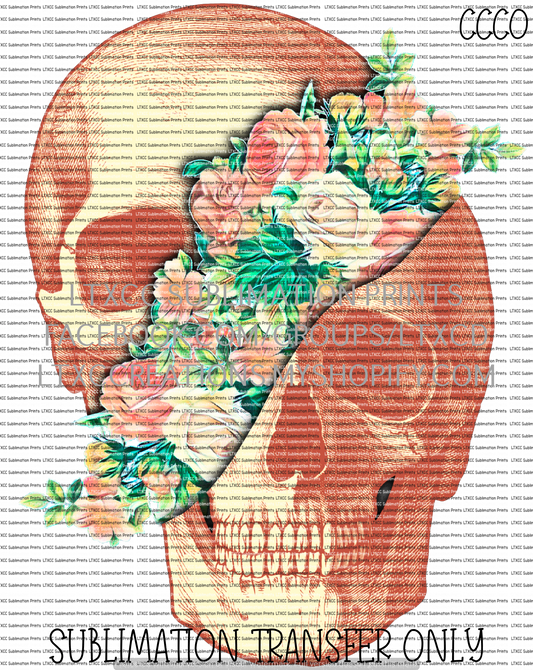 Floral Skull - SUBLIMATION PRINT TRANSFER