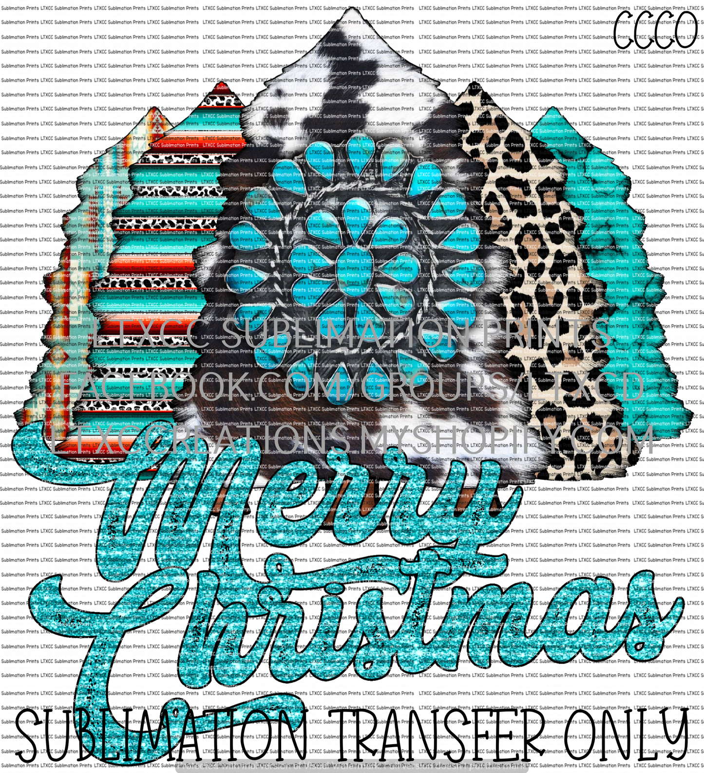 Merry Christmas Trees - SUBLIMATION PRINT TRANSFER