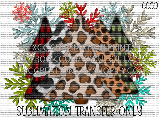 Leopard Christmas Trees - SUBLIMATION PRINT TRANSFER