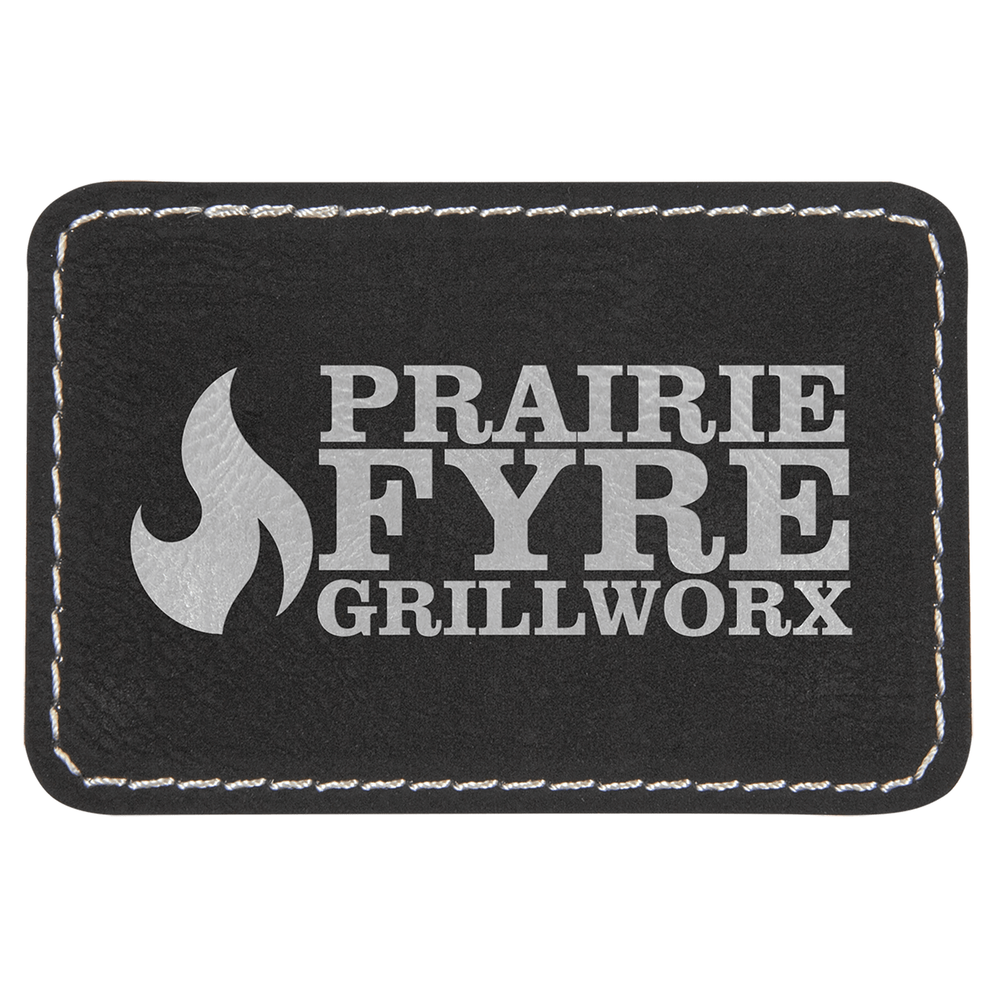 3”x2” Laser Engraved Leatherette Name Patches w/ Heat Activated Adhesive Backing