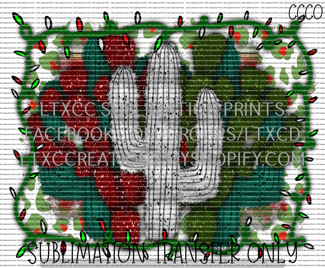 Cactus Christmas - SUBLIMATION PRINT TRANSFER