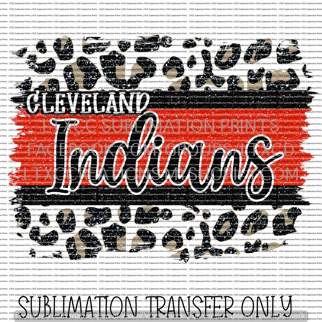 Cleveland Indians Red Leopard - SUBLIMATION PRINT TRANSFER