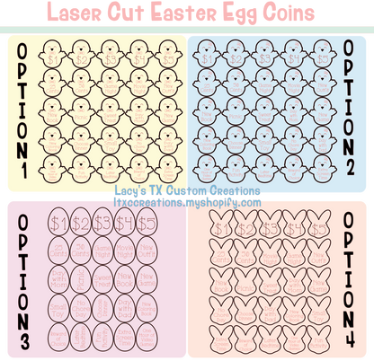 Wooden Easter Egg Coins