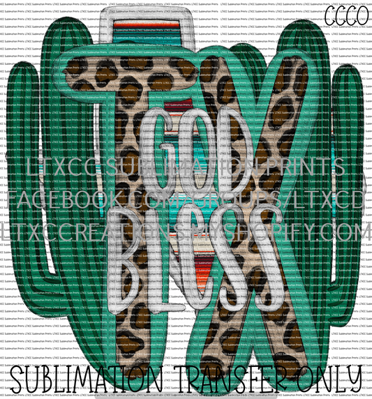 God Bless Texas - SUBLIMATION PRINT TRANSFER