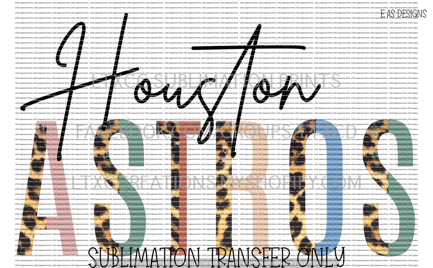 HOUSTON A S T R O S  COLORED LEOPARD -  SUBLIMATION PRINT TRANSFER