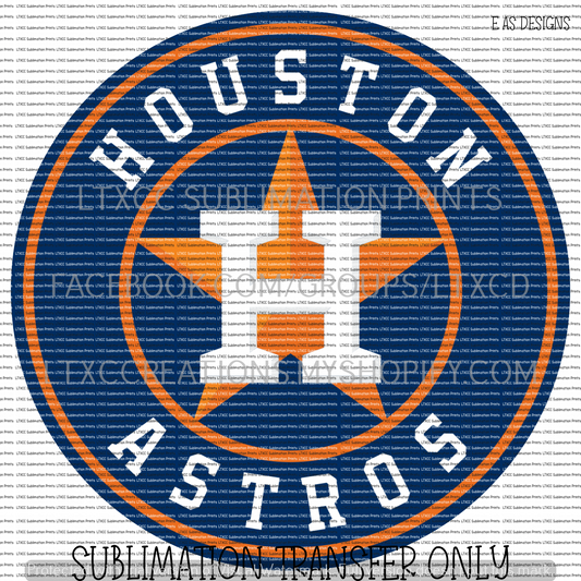 HOUSTON A S T R O S   -  SUBLIMATION PRINT TRANSFER