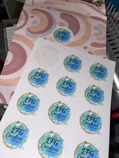 1 SHEET of 2.5” Round Labels - 12 Per Sheet