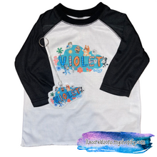 Load image into Gallery viewer, CUSTOM B L U E Y Shirt and Keychain/Diaper Bag Tag Combo
