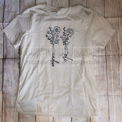 *PRE-ORDER 7-21 BUSINESS DAY TAT** CUSTOM BIRTH FLOWER T-SHIRT