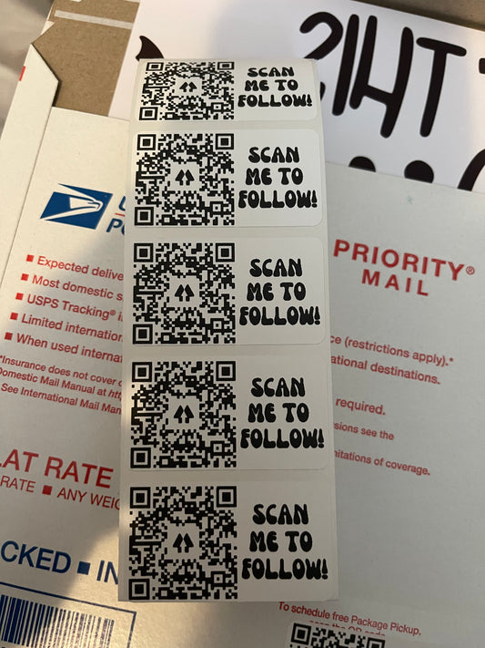 Custom QR CODE LABELS - 2.25x1.25 Thermal Labels - 100 COUNT