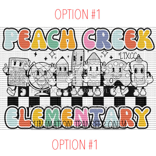 CUSTOM SCHOOL DESIGN - SUBLIMATION PRINT TRANSFER ONLY