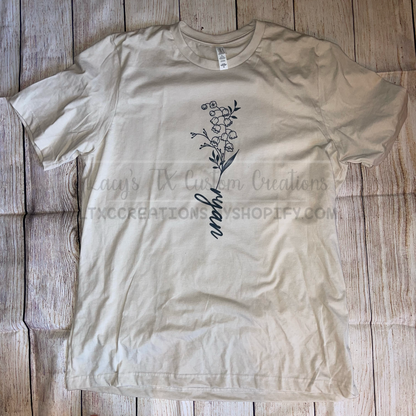 *PRE-ORDER 7-21 BUSINESS DAY TAT** CUSTOM BIRTH FLOWER T-SHIRT