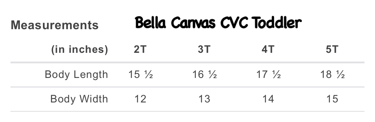 Toddler Bella Canvas 5T
