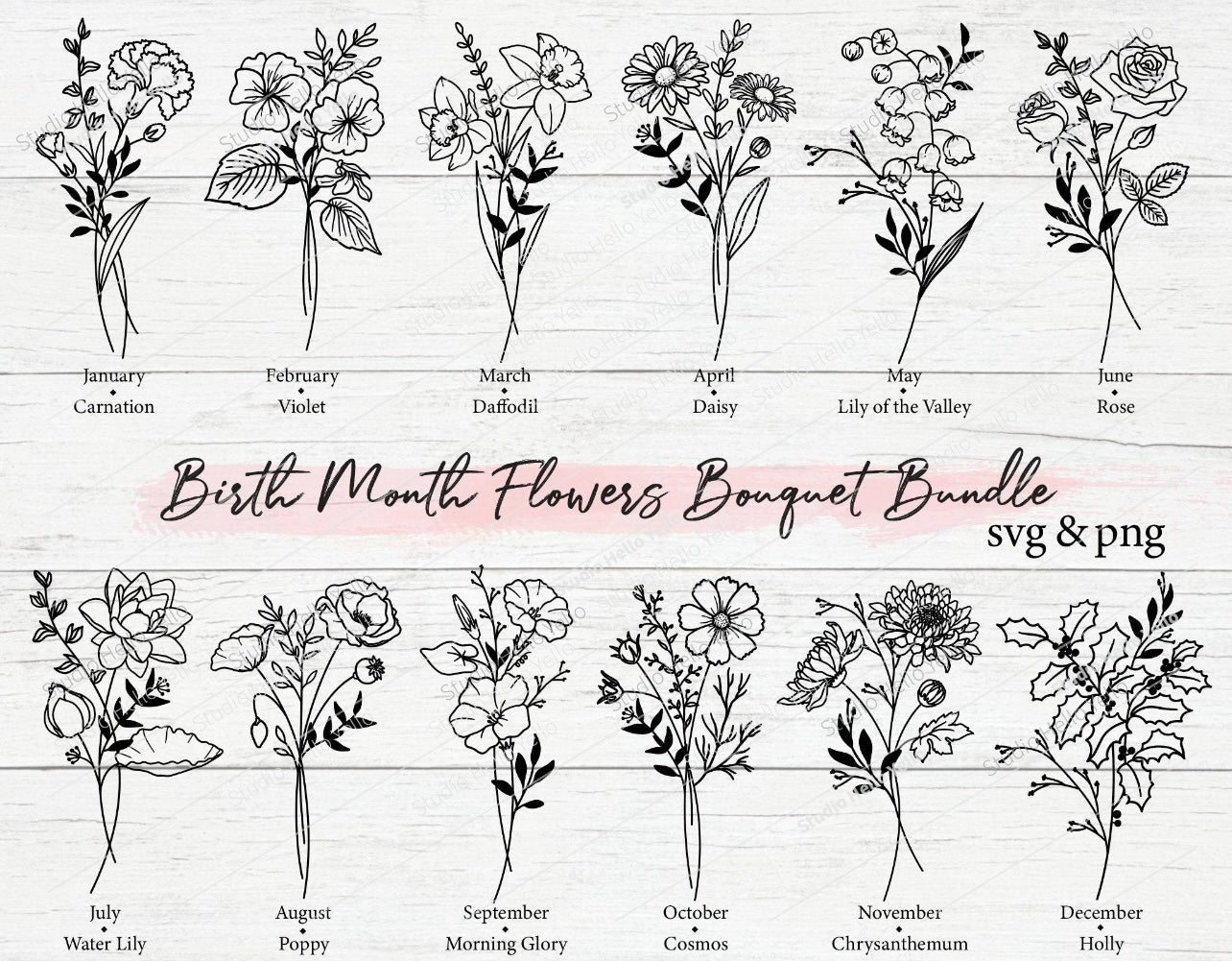 *PRE-ORDER 7-21 BUSINESS DAY TAT** CUSTOM BIRTH FLOWER T-SHIRT