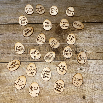 Wooden Easter Egg Coins