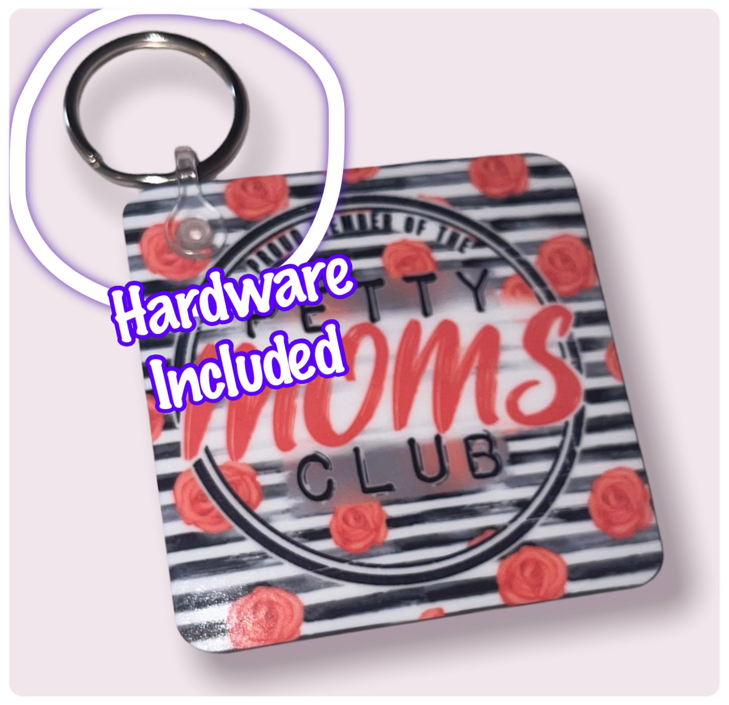 1/8”  ROUNDED SQUARE (KEY RING PLACEMENT: LEFT) Sublimation Blank - HARDWARE INCLUDED