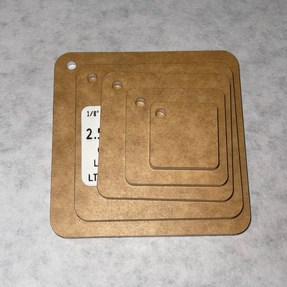 1/8”  ROUNDED SQUARE (KEY RING PLACEMENT: LEFT) Sublimation Blank - HARDWARE INCLUDED