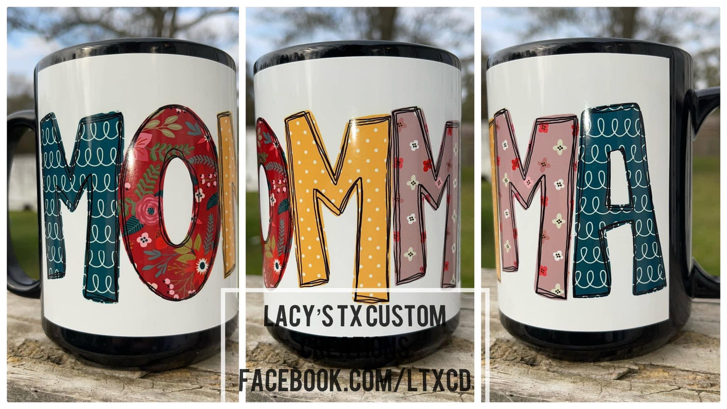 Floral Lettered 15 oz Mug