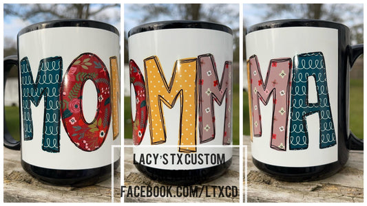 Floral Lettered 15 oz Mug