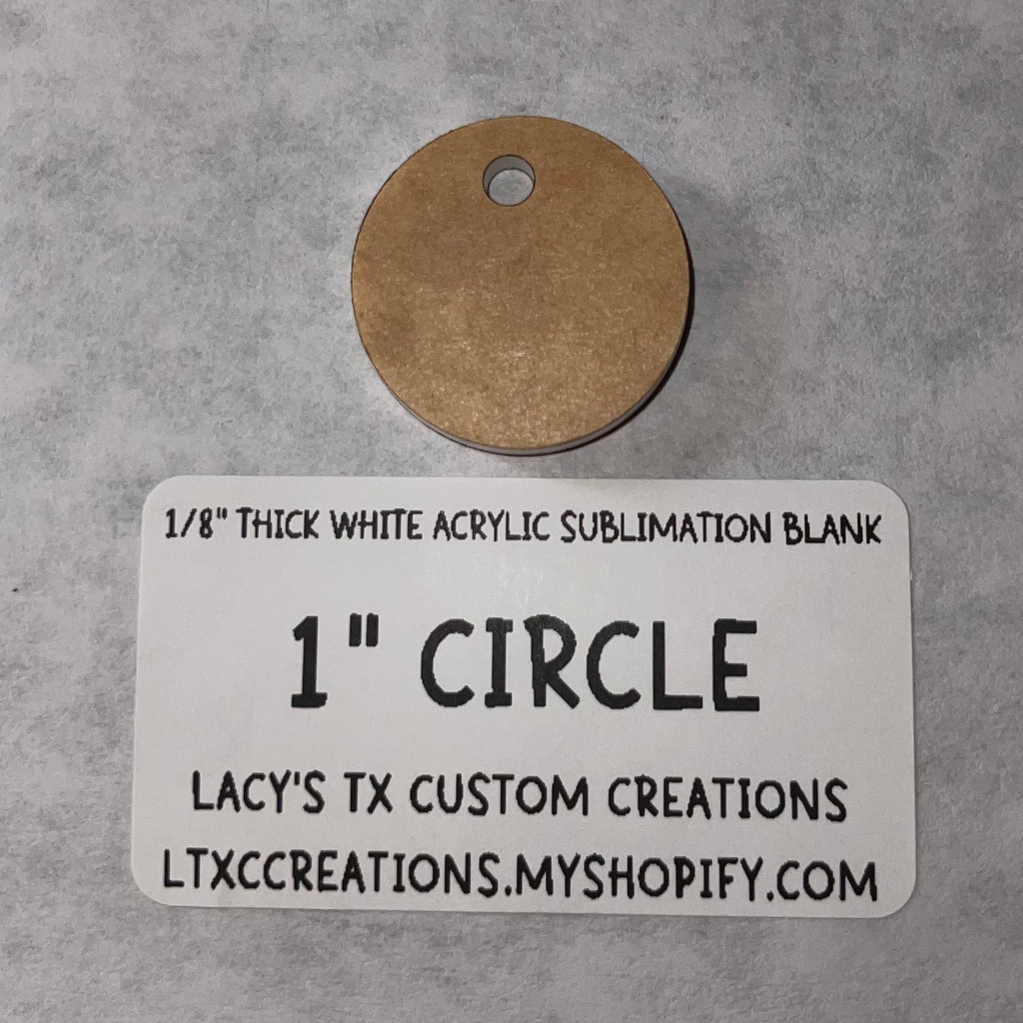 1/8” CIRCLE Sublimation Blank -HARDWARE INCLUDED