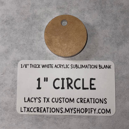 1/8” CIRCLE Sublimation Blank -HARDWARE INCLUDED