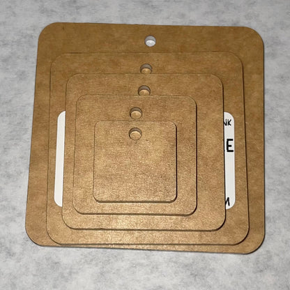 1/8”  ROUNDED SQUARE (KEY RING PLACEMENT: CENTERED) Sublimation Blank - HARDWARE INCLUDED
