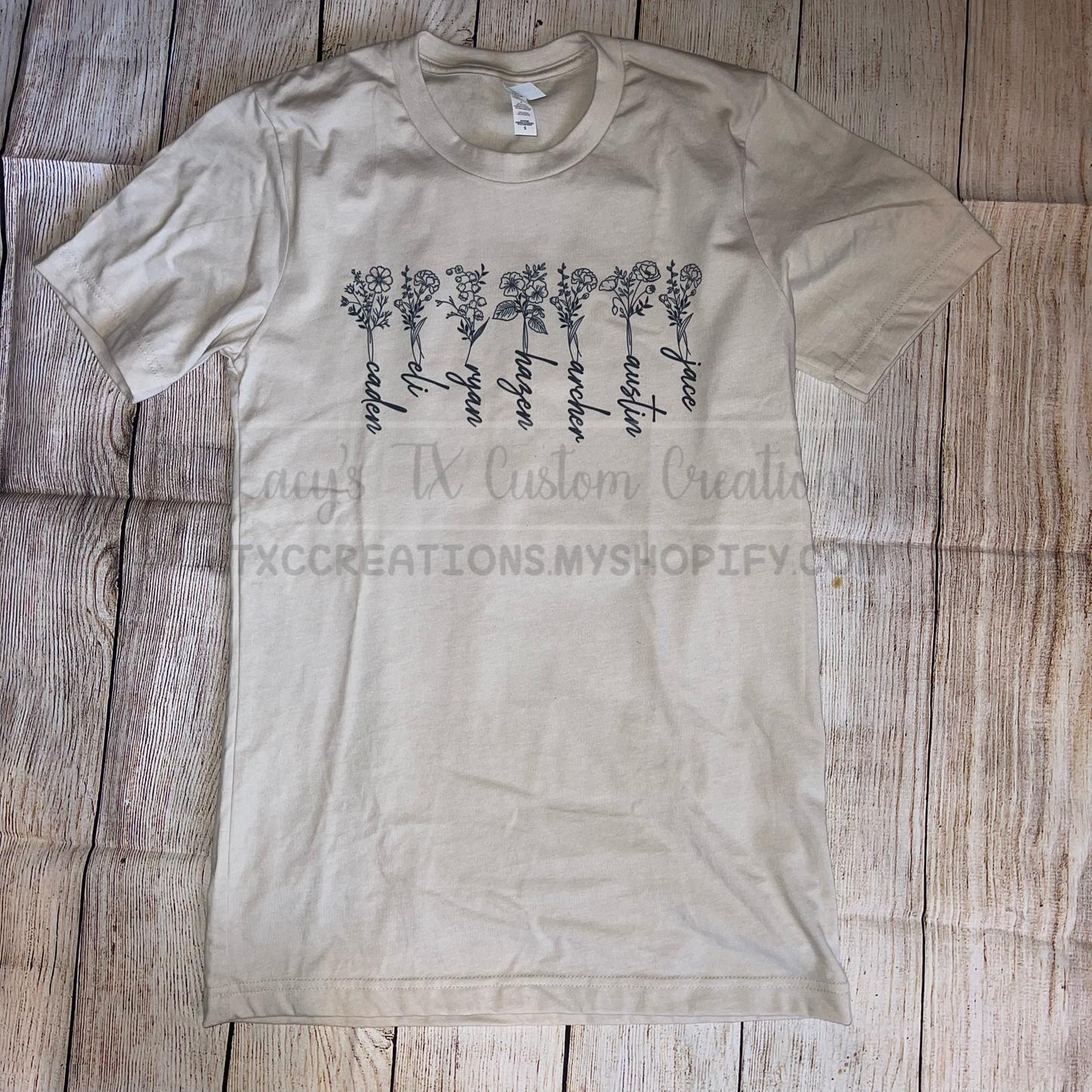 *PRE-ORDER 7-21 BUSINESS DAY TAT** CUSTOM BIRTH FLOWER T-SHIRT