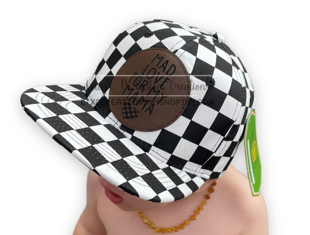 MAD LOVE FOR MY MAMA YOUTH Checkered Snapback Hat